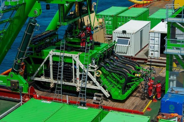 Το ρομπότ εξόρυξης βυθού της εταιρείας Global Sea Mineral Resources (GSR) Patania II.