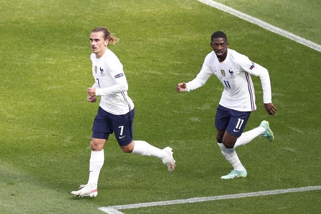 Antoine Griezmann et Ousmane Dembélé lors de l'Euro, le 19 juin 2021