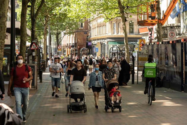 New Street in Birmingham, where cases of the Delta variant are high. 