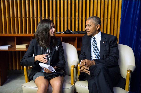 2016年9月、ニューヨークの国連総会で演説後にオバマ米大統領（当時）と面会