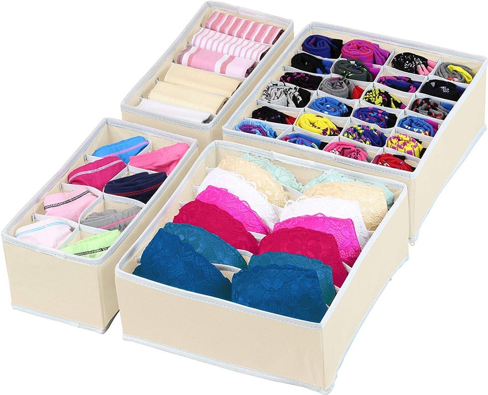 Wall Mounted Closet Organizer Underwear Socks Storage Box Large Capacity No  Trace Sticky Bras Organizer Sorting Cabinets Drawer