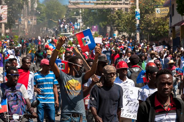 Una imagen de la protesta en Puerto Príncipe, el pasado marzo, contra el referéndum constitucional de