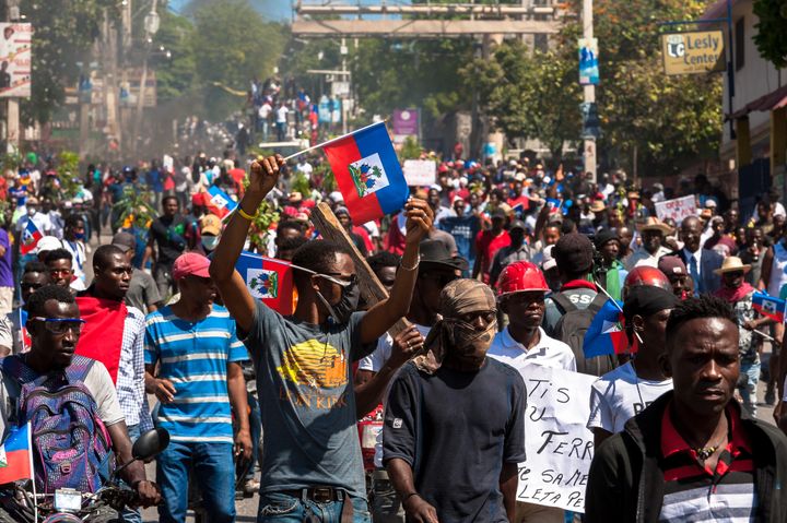 Una imagen de la protesta en Puerto Príncipe, el pasado marzo, contra el referéndum constitucional de Moïse