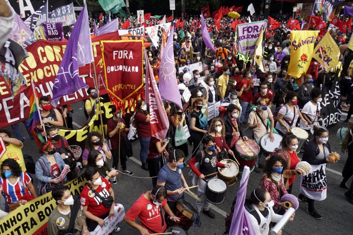 A protest against Brazilian President Jair Bolsonaro's handling of the COVID-19 pandemic on July 3, 2021, the third such protest that has taken place in recent months.