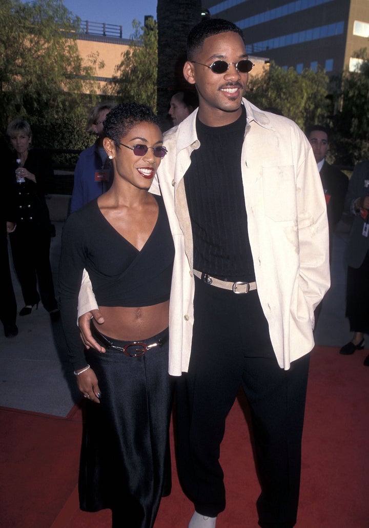 Jada Pinkett Smith and&nbsp; Will Smith attend "The Nutty Professor" premiere in 1996.