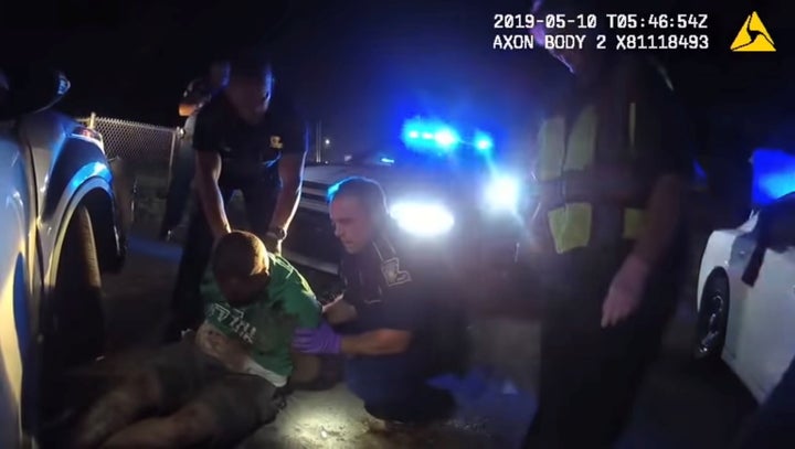 Louisiana state troopers arrest Ronald Greene near Monroe, Louisiana, on May 10, 2019.