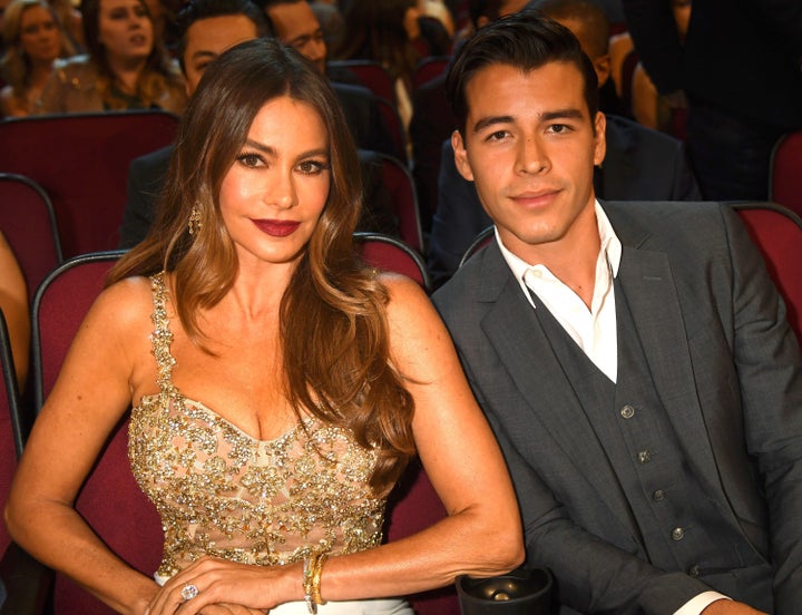 Sofia Vergara and her son, Manolo Gonzalez Vergara, at the People's Choice Awards in 2017.