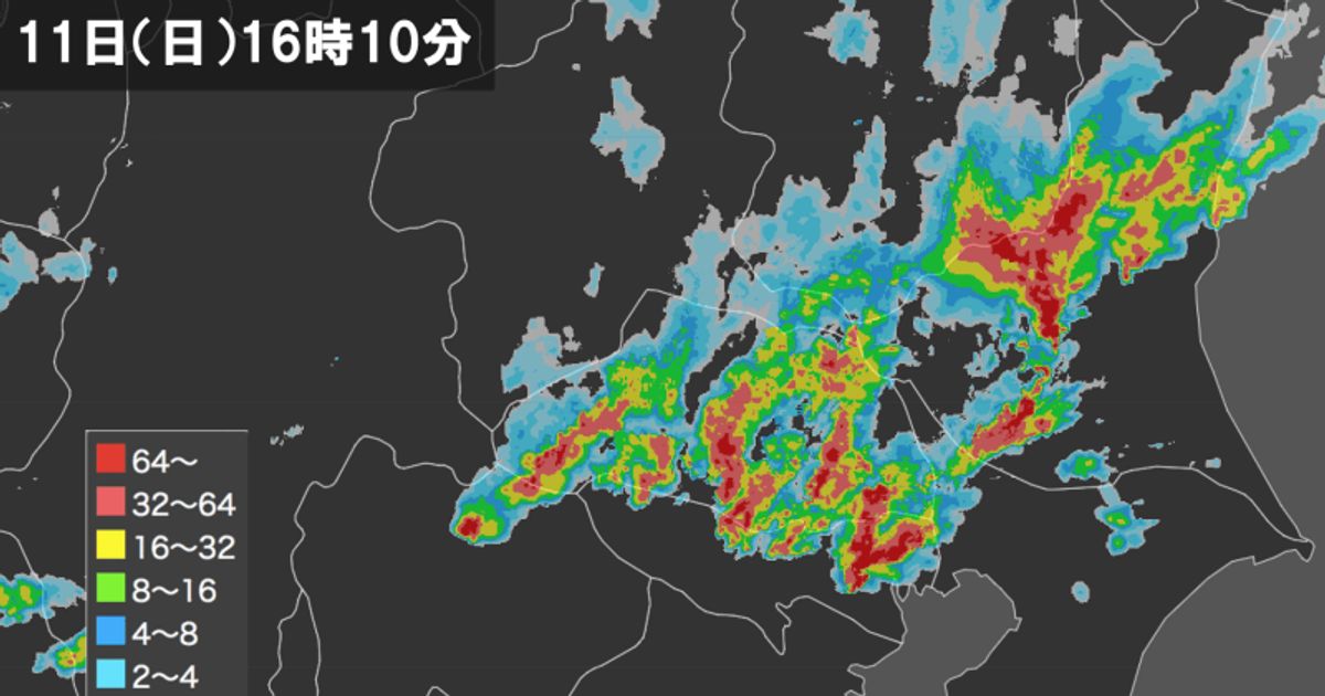 東京でもゲリラ豪雨　一部では降雹も