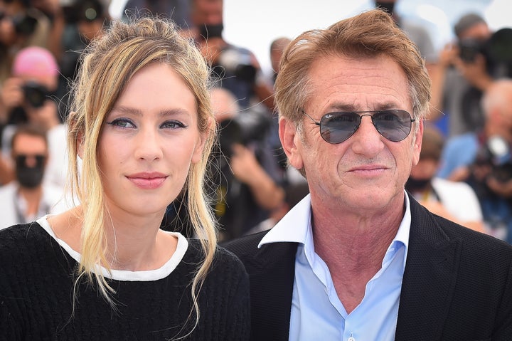 Sean Penn, pictured with daughter Dylan Penn at the Cannes Film Festival, took a moment to criticize the Trump administration