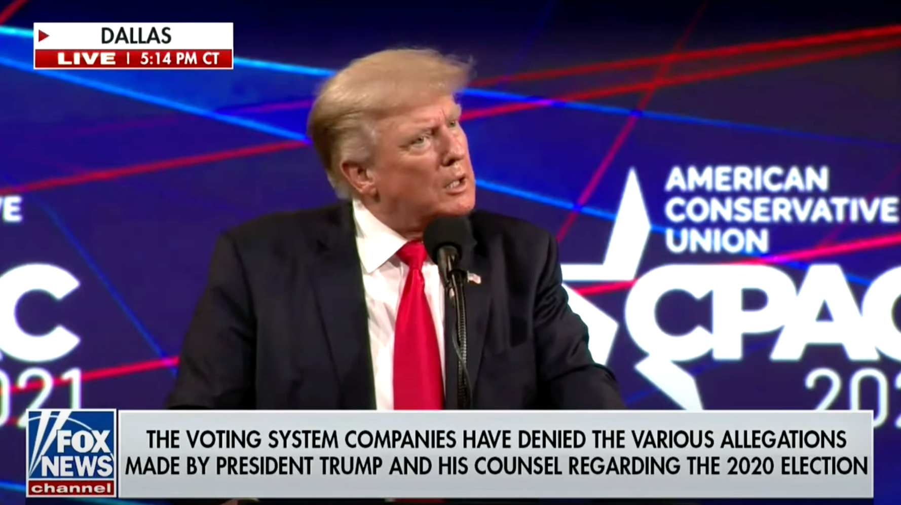 Fox News Runs Disclaimer After Trump Election Lies During CPAC Speech