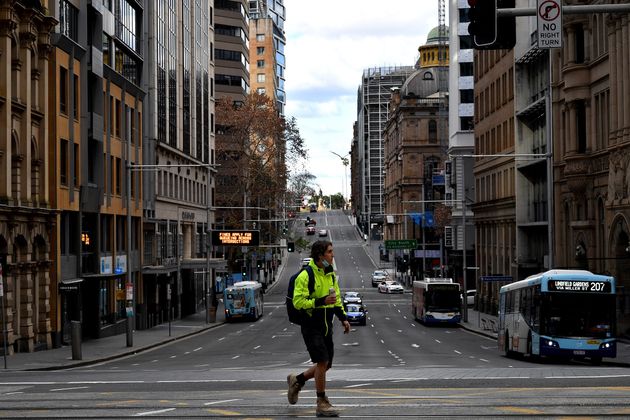 Photo prise le 16 juin 2021 à Sidney, en Australie, où un confinement a été décrété et qui fait face à une hausse des contaminations liées au Covid-19.