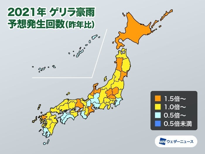 今年の発生回数（昨年との比較）