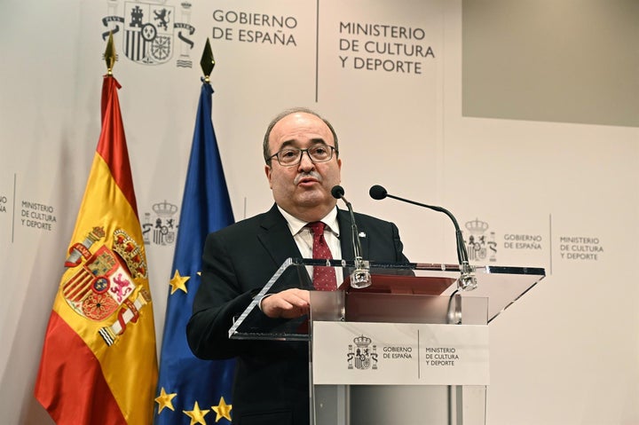 Miquel Iceta en su discurso de toma de posesión de la cartera de Cultura y Deportes el lunes 12 de julio.