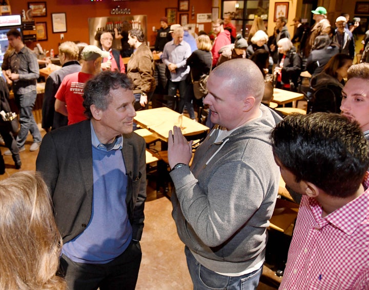 Sen. Sherrod Brown speaks to voters in early-voting primary states about policies like the child tax credit.