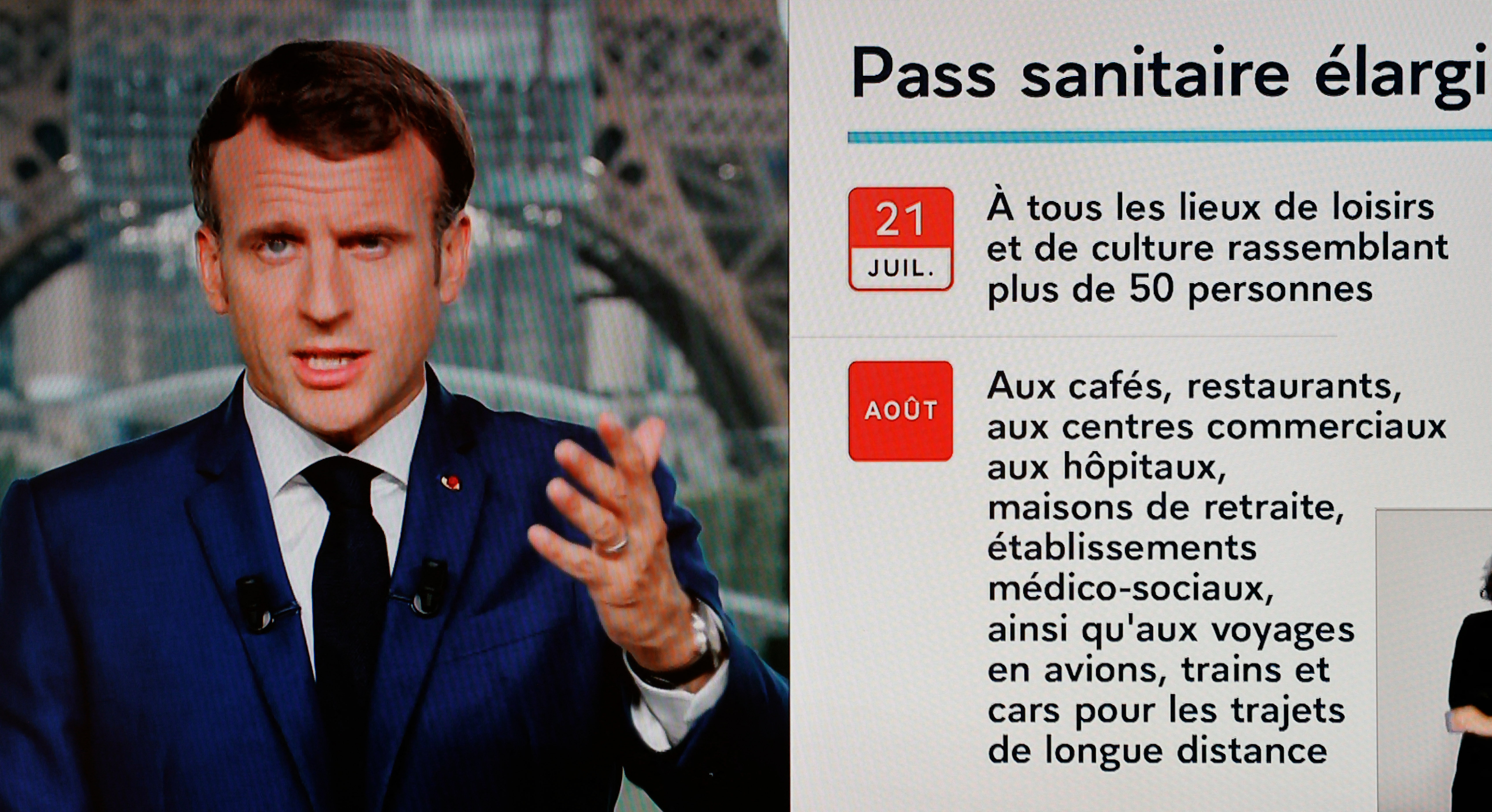 Avec le pass sanitaire, Macron fait le pari de la vaccination à marche forcée