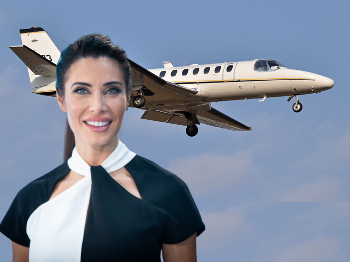 Pilar Rubio y su jet Cessna 560.