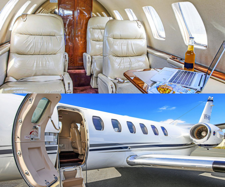 Interior y exterior del modelo Cessna V 560.