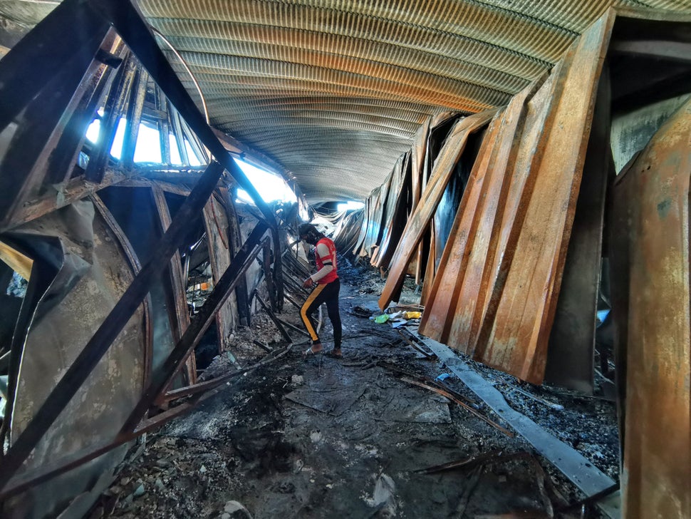 The coronavirus isolation ward of Al-Hussein hospital was ravaged in the blaze.