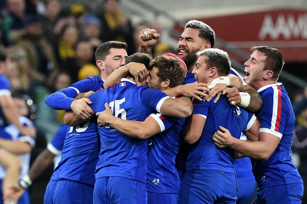 Le XV de France face à l'Australie le 13 juillet 2021 à Melbourne.