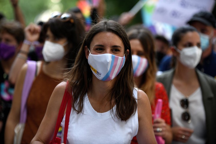 Irene Montero en la manifestación del Orgullo LGTBI