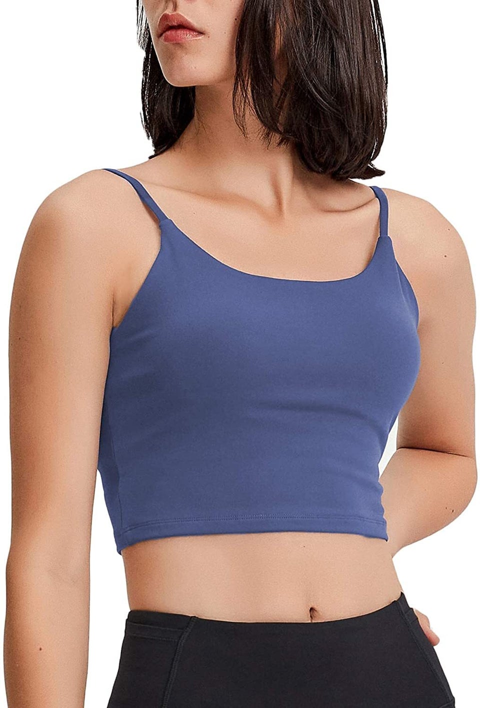 Champion Tank Top Women Medium Blue Spaghetti Strap Built in Bra