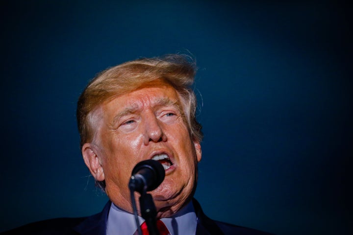 Trump speaks at a July 3 rally in Sarasota, Florida. Trump has spread the lie that widespread voter fraud cost him the election.