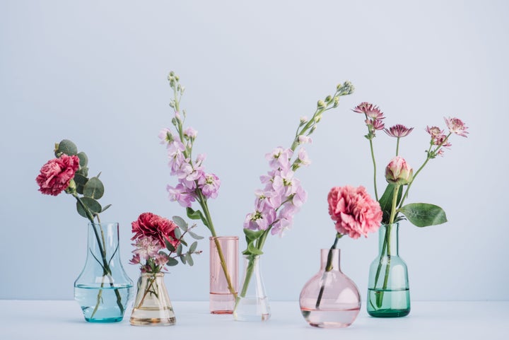 Brooke enjoys separating bouquets and scattering flowers throughout her home.