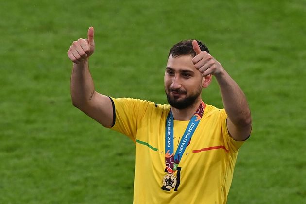 Le gardien Gianluigi Donnarumma après la victoire de l'Italie à l'Euro 2020