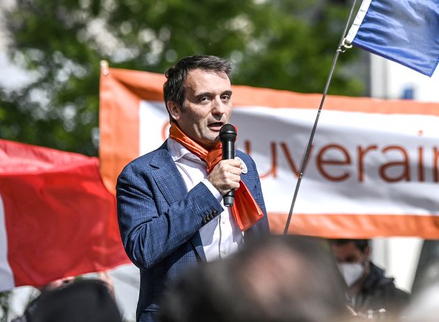 Florian Philippot candidat à la présidentielle 2022 (photo du 17 avril 2021 à Lyon lors d'une manifestation...