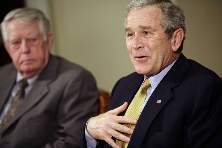 Then-President George W. Bush passed a law in 2003 expanding Medicare to cover prescription drugs. The law prohibited Medicar