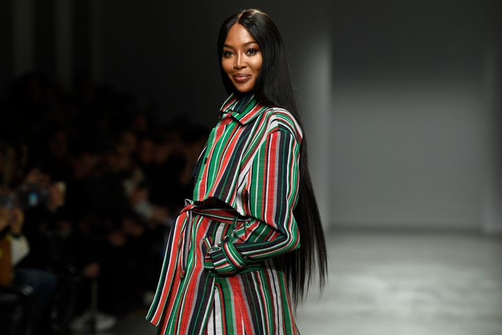 Naomi Campbell on the runway in February 2020