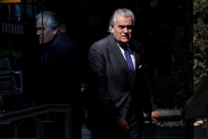 El extesorero del PP Luis Bárcenas, este viernes, en la Audiencia Nacional, en Madrid.