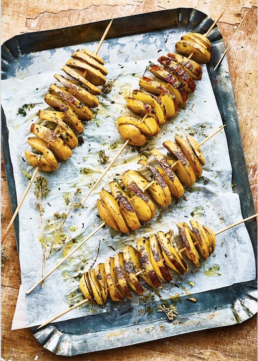 Brochettes de pommes de terre spirale