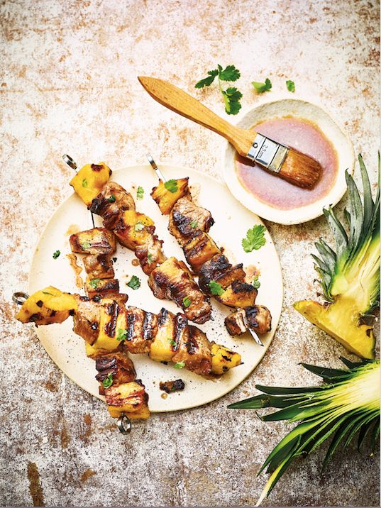 Brochettes de porc ananas sirop d'érable