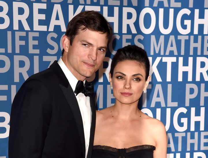Ashton Kutcher and Mila Kunis attend the sixth annual Breakthrough Prize at NASA Ames Research Center in 2017.