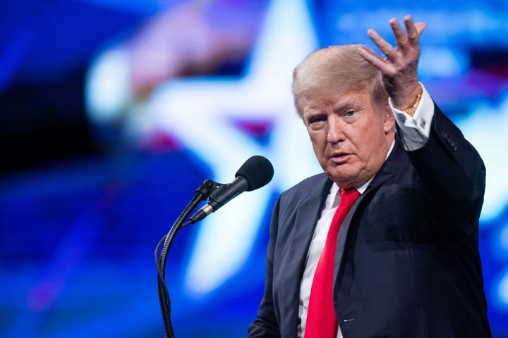 Former US President Donald Trump speaks at the Conservative Political Action Conference (CPAC) in Dallas, Texas on July 11, 2