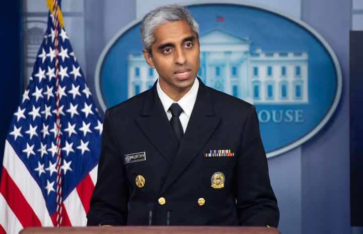 Surgeon General Dr. Vivek H. Murthy during a press briefing on July 15 at the White House. On Sunday, he spoke with Fox News and CNN about the risks posed by coronavirus information spreading on social media. 