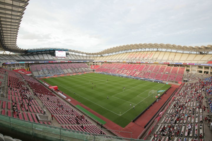 東京五輪の競技会場となる茨城県立カシマサッカースタジアム（2018年撮影）