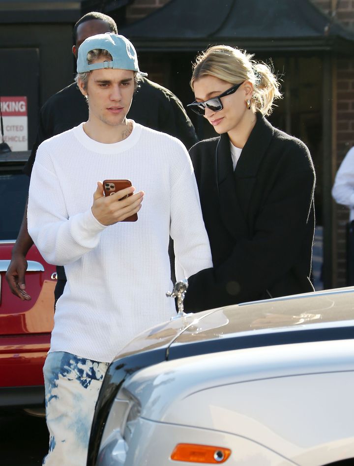 Justin and Hailey Bieber in LA last year