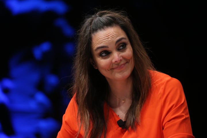 La presentadora de 'Antena 3 Noticias', Mónica Carrillo, en el IV Congreso Ibero-Americano celebrado en Madrid (2021).