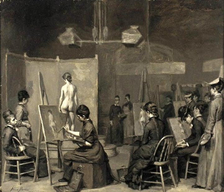 Alice Barber Stephens, 'Clase de vida femenina', 1879.