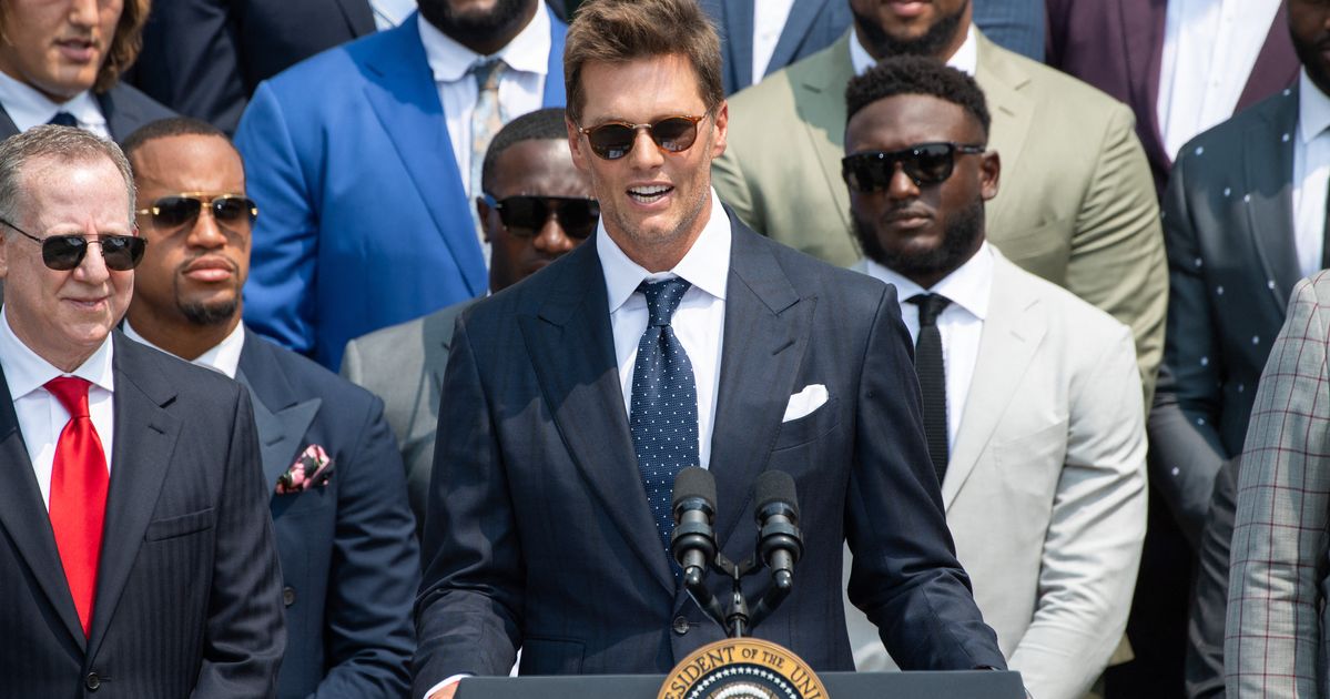 Tom Brady jokes about the down in Chicago at the White House