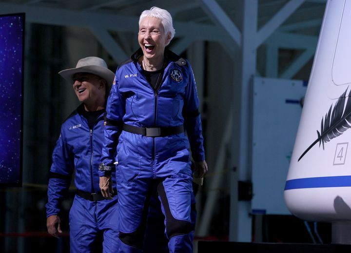 Wally Funk, 82, became the oldest person to ever travel to space on Tuesday. 