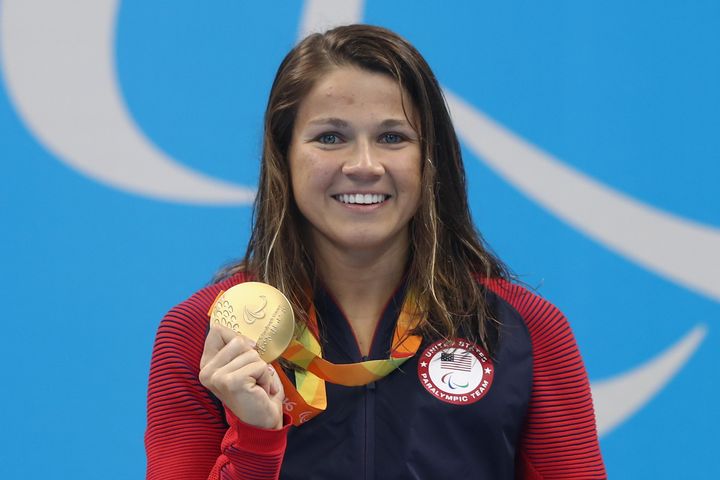 Meyers wins gold for the Women's S13 400m Freestyle Final at the Rio 2016 Paralympic Games.