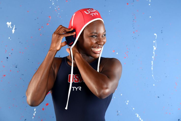 Water polo player Ashleigh Johnson poses for a portrait during the Team USA Tokyo 2020 Olympic shoot on Nov. 23, 2019, in West Hollywood, California. 