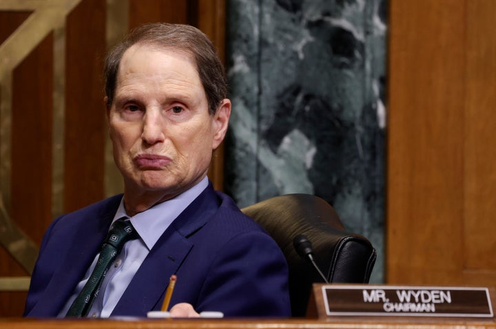 Sen. Ron Wyden (D-Ore.) presides over a Senate Finance Committee hearing June 8 as the panel hears testimony on the IRS budget request for 2022.
