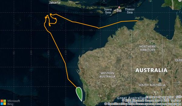 Voyage de recherche de Darwin à Fremantle, en passant par l'île Christmas et les îles Cocos (Keeling).