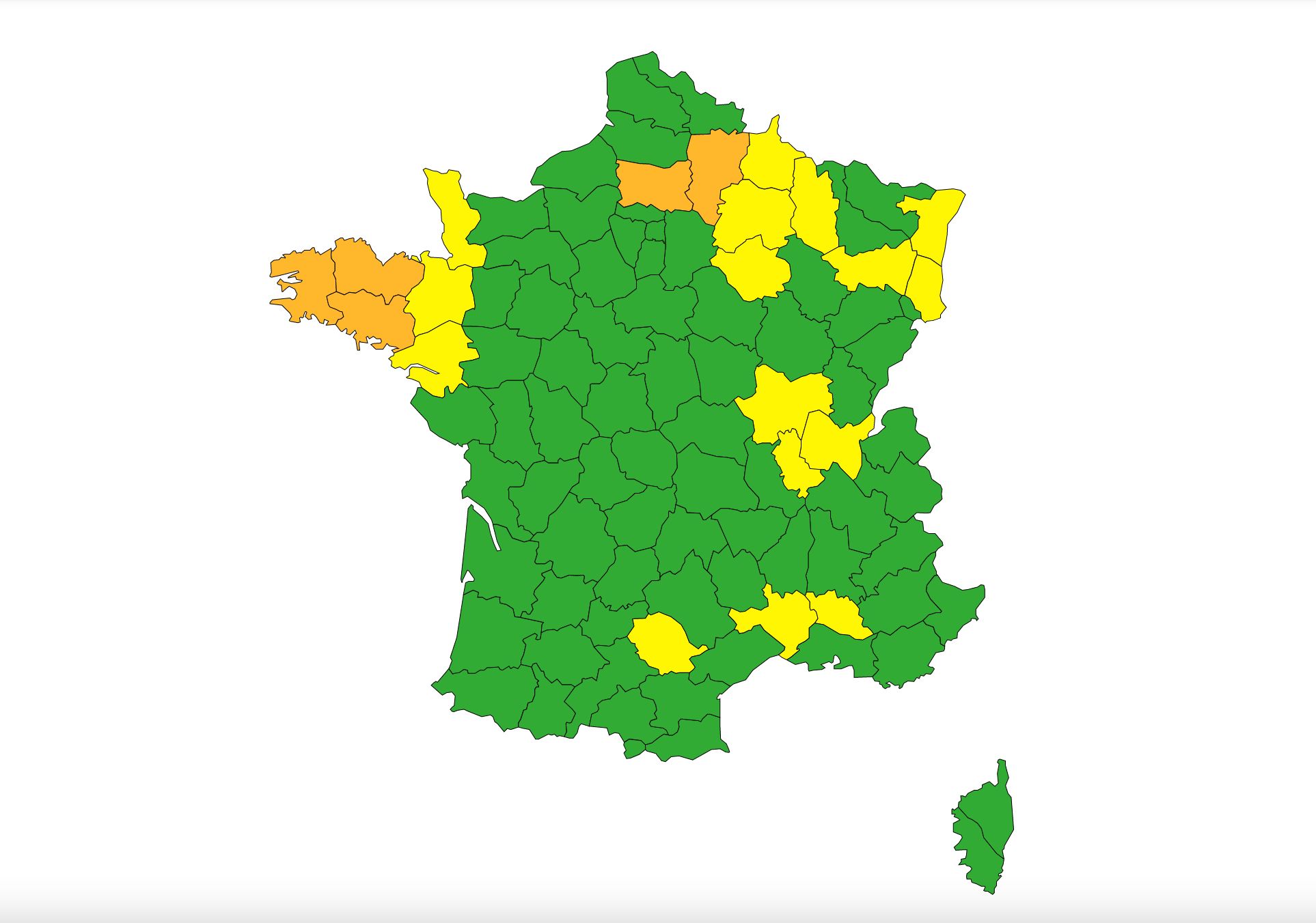 Météo France place 5 départements en vigilance orange aux orages ou aux crues