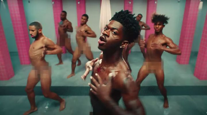 Lil Nas X dances nude in the Industry Baby music video
