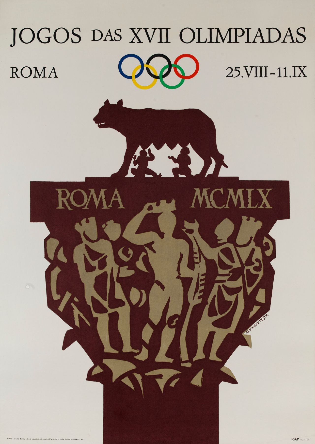 1960 η αφίσα για τους Ολυμπιακούς Αγώνες που διεξήχθησαν στη Ρώμη.